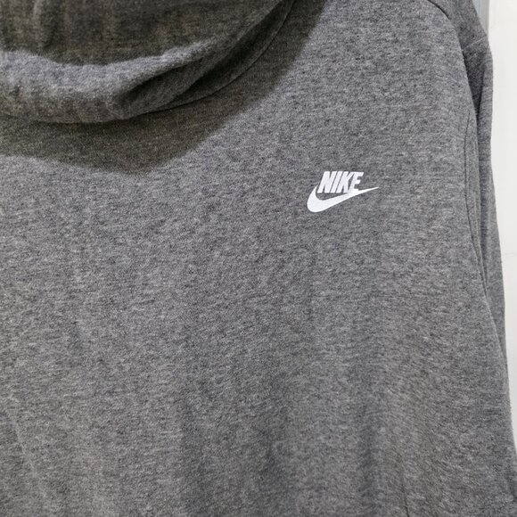 Nike Gray Cowl Neck Hoodie 2X – Cozy Pullover Sweatshirt with Kangaroo Pocket - Picture 2 of 10